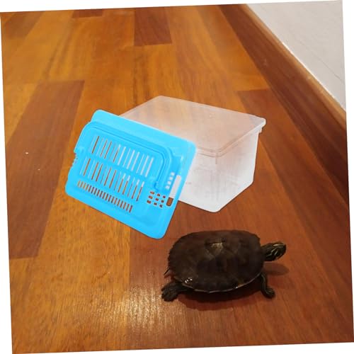 iplusmile Portable Transparent Turtle Feeding Box Compact Aquarium for and Reptiles Lightweight Habitat for Travel and for Turtles Snakes and Crabs - size: 13x9cm