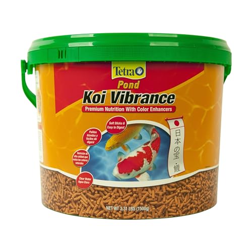 TetraPond Koi Vibrance, Soft Sticks, Easy to Digest Floating Pond Food, 3.31 lbs | Daily Diet for Koi Fish and Ornamental Goldfish, Feed When Water is Above 50 Degrees, Highly Digestible, Clean & Clear Water - size: 3.31 Pound (Pack of 1)