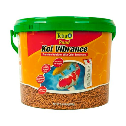 TetraPond Koi Vibrance, Soft Sticks, Easy to Digest Floating Pond Food, 3.31 lbs | Daily Diet for Koi Fish and Ornamental Goldfish, Feed When Water is Above 50 Degrees, Highly Digestible, Clean & Clear Water - size: 3.31 Pound (Pack of 1)