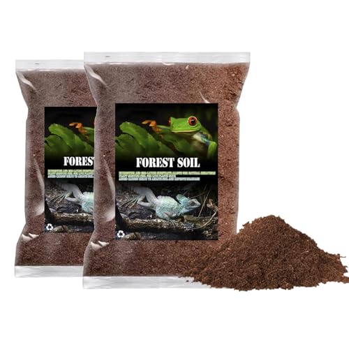 BNOSDM 2PCS Reptile Soil Substrate,Fluffy Small-Strand Reptile Substrate,Natural Terrarium Bioactive Soil Bedding for Snakes, Lizards, Tortoises Tarantulas,Lizards - color: 2PCS 1.32gal (Total 2.64gal)
