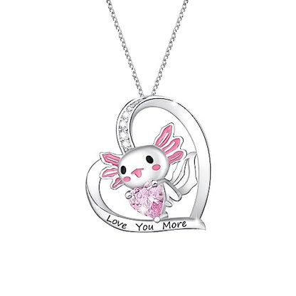 M&Ostyle Cute Axolotl Necklace for Girls Boys Crystal Pendant Necklaces Gifts Jewelry Gifts for Girls Daughter Boys Son Granddaughter Niece Birthday Christmas Graduation Gift