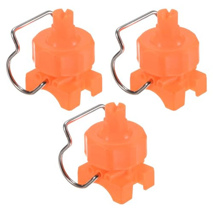 M METERXITY 3-Pack Flat Fan Spray Tips, 2.4mm Pore Plastic Spray Nozzle with Clip Adjustable Atomization Nozzle for 3/4" Hose, 0.36 Cubic Meters Per Hour [Orange, 65 Degree] - size: 2.4mm x 3/4"