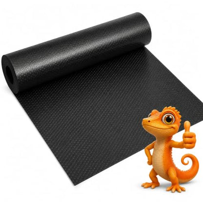 48 x 24 Inch Reptile Mat Liner for 4x2x2 120 Gallon Enclosures, Non-Adhesive Reusable Carpet for Bearded Dragons, Geckos and Snakes, Black