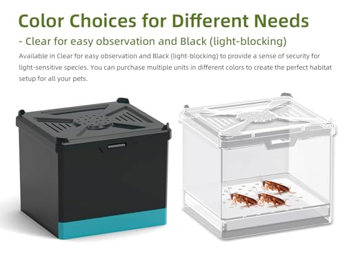 Cricket Keeper - Multi Purpose Insect Habitat for Crickets | Dubia Cockroaches, breadworms, and Silkworms, with Ventilation and Breathability (No Assembly Needed) (Transparent) - color: transparent