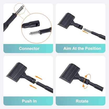 Carefree Fish 6IN1+1 (2026 New Upgrade Edition) Aquarium Cleaning Tools Long Handle Adjustable Length 20~36Inches Fish Tank Cleaner Kit Algae Scraper Scrubber Brushes Set - size: 20~36In