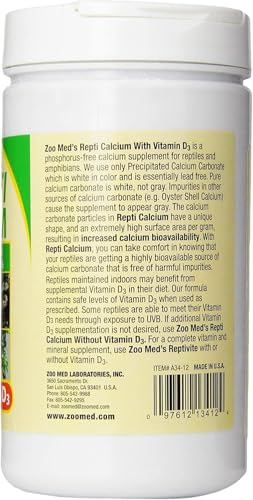 ZooMed Repti Calcium with D3 Reptile Supplement Powder 12-Ounce