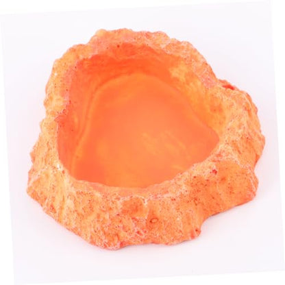 Veemoon Simulation Bowl Lizard Turtle Feeder Reptile Supplies Odorless Food Container Thickened Bowl Reptile Tank Accessories