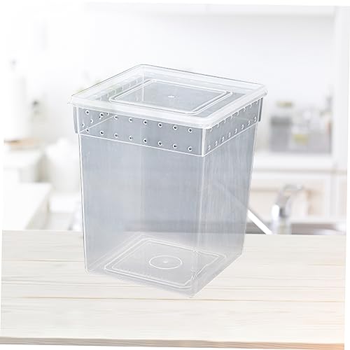 Sosoport Reptile Feeding Container Breeding Box for Spider Lizard Lightweight Ventilated Design for Transport Breeding and Quarantine