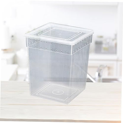Sosoport Reptile Feeding Container Breeding Box for Spider Lizard Lightweight Ventilated Design for Transport Breeding and Quarantine