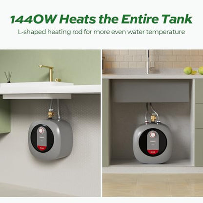FOGATTI Mini Tank Water Heater Electric, 2.5 Gallon Point of Use Hot Water Solution for Under Sink 110V 120V - size: 2.5 Gal