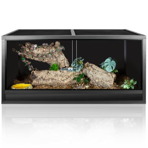 REPTI ZOO Reptile Enclosure 48x24x24 inch, 4x2x2 120 Gallon Bearded Dragon Tank, Reptile Terrarium for Ball Python Snake Gecko Turtle, Light Weight Wooden Habitat Cage