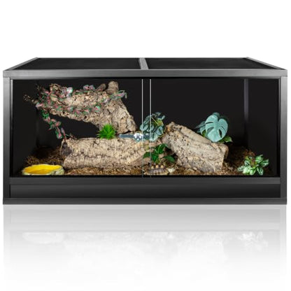 REPTI ZOO Reptile Enclosure 48x24x24 inch, 4x2x2 120 Gallon Bearded Dragon Tank, Reptile Terrarium for Ball Python Snake Gecko Turtle, Light Weight Wooden Habitat Cage