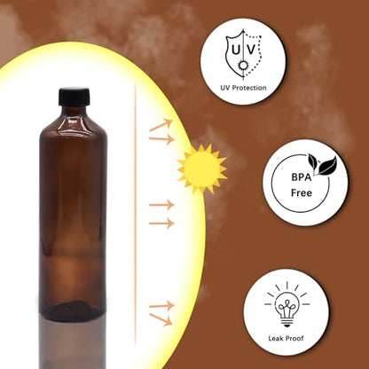 Glass Spray Bottles for Cleaning,16 OZ 2 Pack Continuous Empty Water Mister Spray Bottles for Hair,Plants Mister,Adjustable Nozzle,Amber - color: Amber