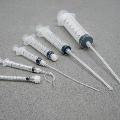 3ml Luer Lock Syringe with Cap and Soft Plastic Tube, 10 Pack | Suitable for Pet Liquids Feeding, Individually Wrapped - size: 3ml - 2.0mm Tube