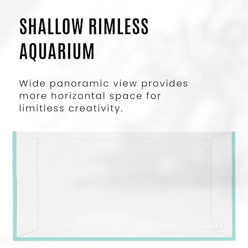 UNS Ultra Clear Rimless Tank - 0.5GAL | 2L - 6.29x6.29x3.14 | 16x16x8 CM, 5mm Glass Thickness, Leveling Mat Included - Low Iron, High Clarity Fish Tank w/ 45° Mitered Edge - [16S] - size: [16S] - 0.5 Gal - 6.29 x 6.29 x 3.14 in