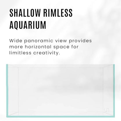 UNS Ultra Clear Rimless Tank - 0.5GAL | 2L - 6.29x6.29x3.14 | 16x16x8 CM, 5mm Glass Thickness, Leveling Mat Included - Low Iron, High Clarity Fish Tank w/ 45° Mitered Edge - [16S] - size: [16S] - 0.5 Gal - 6.29 x 6.29 x 3.14 in