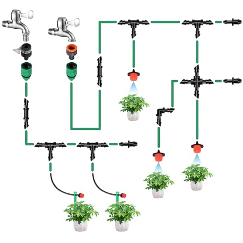 RedChili 100 Pack Irrigation Support Stakes for 1/4 Inch Drip Tubing, Heavy Duty Drip Tubing Hold Down Stakes 1/4" Drip Irrigation Tubing Fittings for Lawn Raised Bed Greenhouse Plant Watering System - size: 1/4" Stake-100P