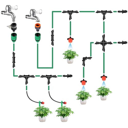 RedChili 100 Pack Irrigation Support Stakes for 1/4 Inch Drip Tubing, Heavy Duty Drip Tubing Hold Down Stakes 1/4" Drip Irrigation Tubing Fittings for Lawn Raised Bed Greenhouse Plant Watering System - size: 1/4" Stake-100P