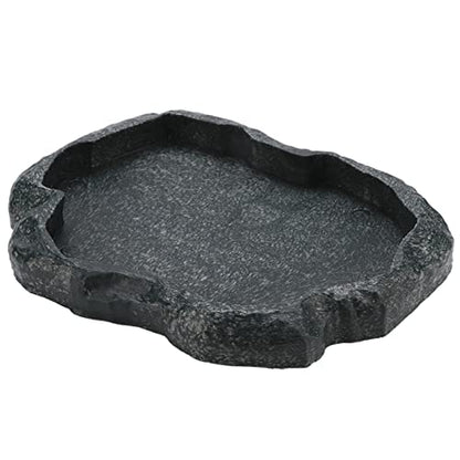 ANGGREK Incubation suppliespet Dish for Lizards Reptile Bowl Large Russian Tortoise Water Turtle Food Dishes Bearded Dragon Feeding Medium Snake Shallow Plastic Small Bath 21 by 14 cm (M) - size: Medium