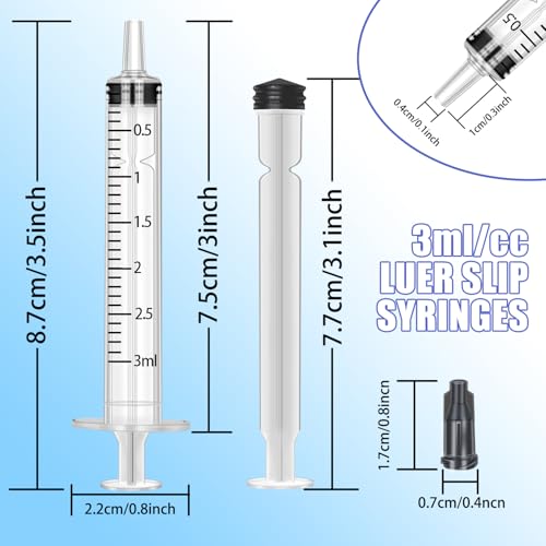 3ml Syringes with Caps (20 Pack) - size: 3ml-20pcs