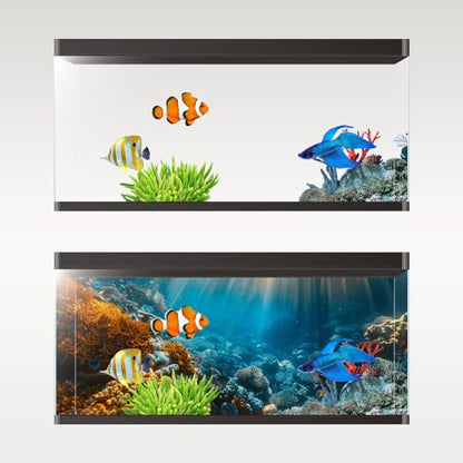 Aquarium Background, Ocean Fish Tank Background, Terrarium Background Cloth 30 x 18 inches - color: 1 pack, size: 30X18in