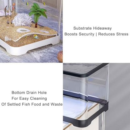 Aquarium Starter Kits, Desktop Small Acrylic Fish Tank,Silent & Self Cleaning Aquarium Tank, Modern Compact Transparent Tank for Betta Shrimp Goldfis-h(Small) - color: Small