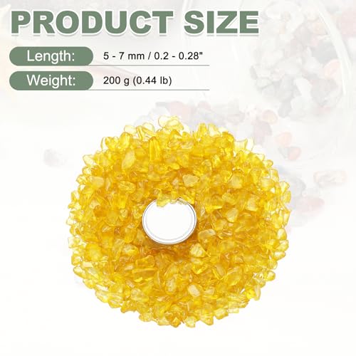 Crystal Chips Stone, 0.44 Lb Fluorite Gravel Rocks (Yellow Agate, 5-7 Mm) - color: Yellow, size: 5 - 7 mm
