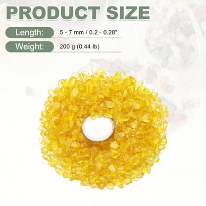 Crystal Chips Stone, 0.44 Lb Fluorite Gravel Rocks (Yellow Agate, 5-7 Mm) - color: Yellow, size: 5 - 7 mm