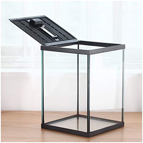 Vertical Glass Terrarium for Mantis, 7.8 x 7.8 x 10.8 in | 2.84 US Gal Glass Insect Habitat Kit for Tarantula Sling, Snail and Small Insects, Animals Not Included - size: L7.8 x W7.8 x H10.8 inches
