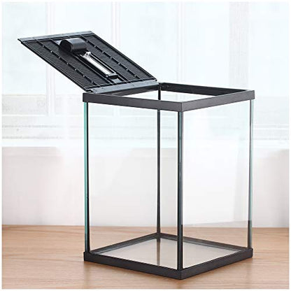 Vertical Glass Terrarium for Mantis, 7.8 x 7.8 x 10.8 in | 2.84 US Gal Glass Insect Habitat Kit for Tarantula Sling, Snail and Small Insects, Animals Not Included - size: L7.8 x W7.8 x H10.8 inches