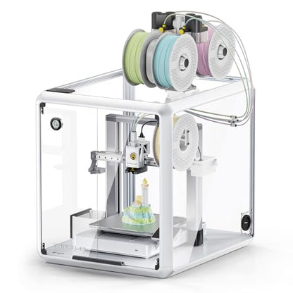 TOPCUBE F2 3D Printer Enclosure for Bambu Lab A1/A1 Combo, Active Cooling | 360° Transparent Acrylic Enclosure with LED Light, Odor Isolation Constant Temperature Protective 3D Printer Cover Box