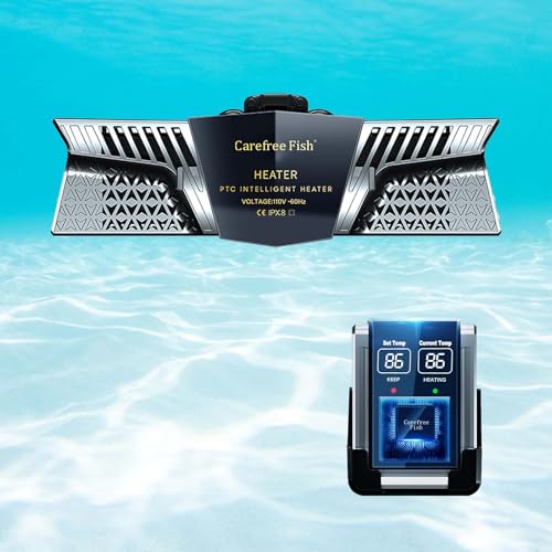 Carefree Fish Aquarium 300W 2IN1 PTC Ceramic Heater PID Control Digital Dual Independent Chip Control The Safest Most Accurate and Fastest Heater for Freshwater and Saltwater Tank (No Cooking Fish) - size: 300W
