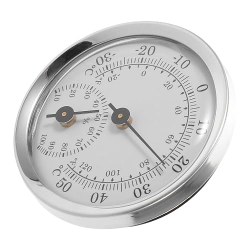 SHINEOFI Mini Portable Refrigerator Thermometer and Hygrometer with Easy to Read Display, Aluminum Alloy and Plastic Material for Vehicles and Home Use