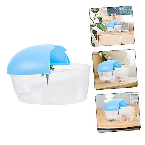 DOITOOL Practical Plastic Turtle Tank with Ramp and Sunbathing Platform Reusable Tortoise Breeding Box Aquarium for Safe Turtle Habitat and Easy Cleaning