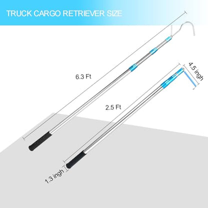 Truck Cargo Grabber Pickup Truck Bed Cargo Retriever, 6 Ft Cargo Bar Extendable Pickup Hook, Truck Bed Accessories (Blue) - color: Blue