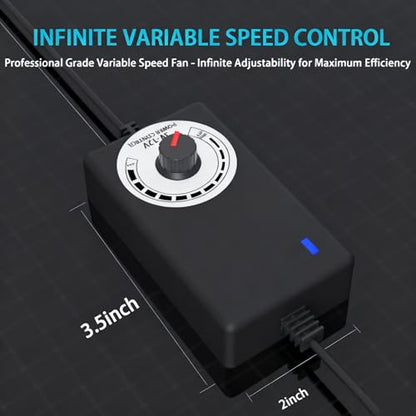 6" 260 CFM Inline Duct Fan with E12 Speed Controller, Ventilation Exhaust Fan for Cooling Booster, Grow Tents, Hydroponics - size: 6"+Fan Only