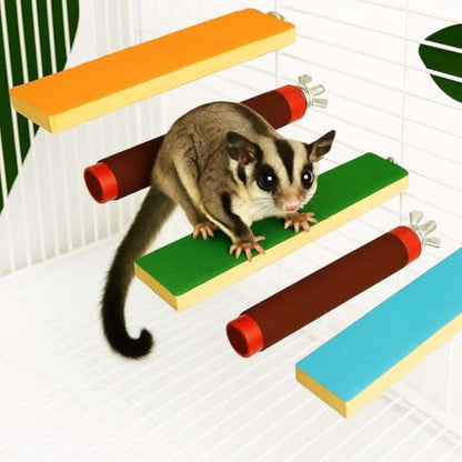 5 PCS Sugar Glider Toys Climbing Cage Steps with Colorful Sand Sharpening Claws Platform Novel 3D Printed Paw Grinding Parakeet Toys Bird perches Hamster Parrots Scratching Snadpaper for Cages