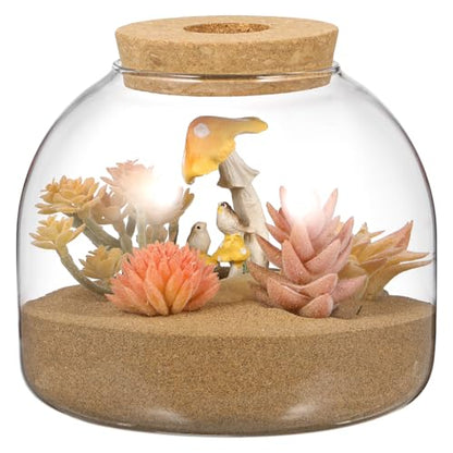 Toddmomy Glass Terrarium Jar with Stopper 5.90In Small Hydroponic Plant Container for Home Office Micro Landscape Decorative Ecosystem