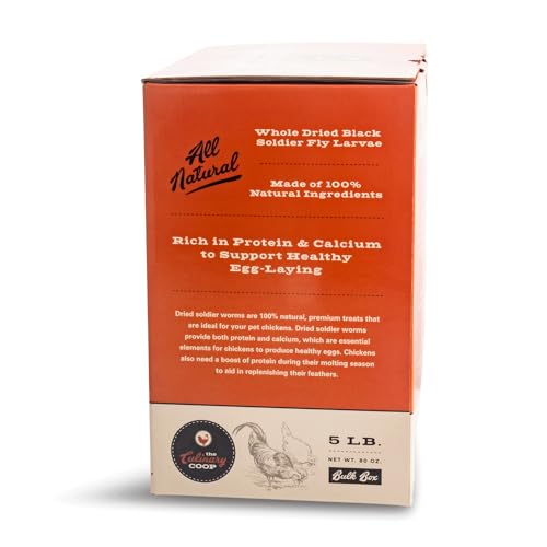 Fluker's Culinary Coop Bulk Dried Soldierworms, Premium Organic Dried Soldierworms for Chickens-High Protein & Omega3 Chicken Feed for Wild Birds, Reptile,& Chicken Treats for Laying Hens, 5lbs - size: 5 pound (Pack of 1)