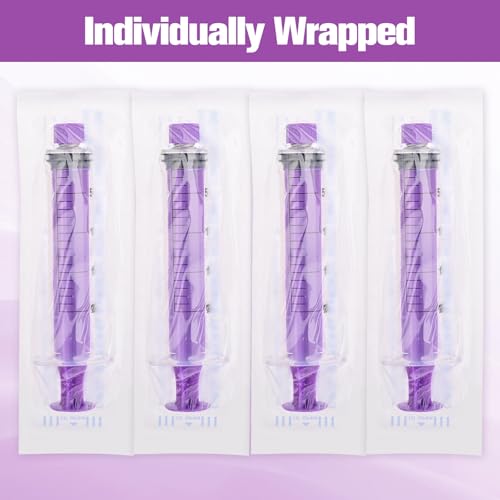20ml Syringe with Cap, 20cc Plastic Syringes, 10 Pack | Liquid, Feeding, Individually Wrapped