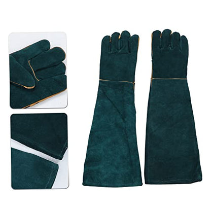 2pcs Bite Resistant Reptile Gloves Pet Grooming Mitts Pet Protective Gloves Dark