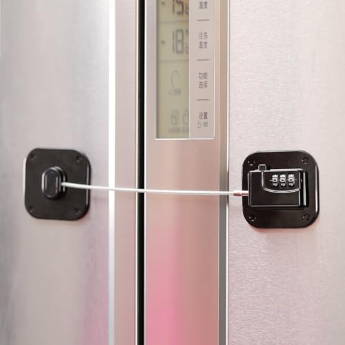 YEYA Upgraded Refrigerator Door Lock with Combination for Adults, Lock for Fridge, Freezer, File Cabinets, Desk Drawers, Locker, Child Safety Latch, Easy Install No Drlling 1 Pack | for Autistic Kids, Dementia, Adults, Desk Drawers, Locker, Child Safety L