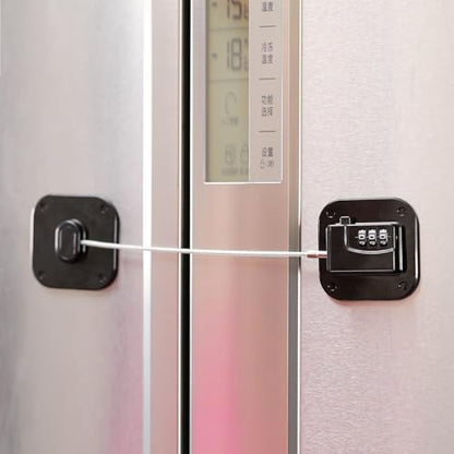 YEYA Upgraded Refrigerator Door Lock with Combination for Adults, Lock for Fridge, Freezer, File Cabinets, Desk Drawers, Locker, Child Safety Latch, Easy Install No Drlling 1 Pack | for Autistic Kids, Dementia, Adults, Desk Drawers, Locker, Child Safety L