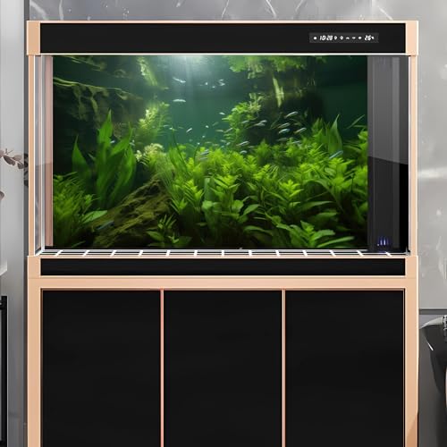 Underwater Aquarium Background Lush Green Aquatic Seagrass with Sunbeams Fish Tank Background Underwater Stone with Moss Tropical Fish Terrarium Background Underwater Fish Tank Backdrop 24x12in - color: Leaf Green, size: 24(W)x12(H)in