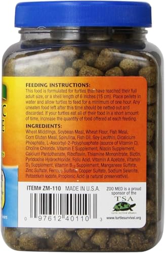 Zoo Med Natural Aquatic Turtle Food - Maintenance Formula (Pellets) 6.5 oz - Pack of 4