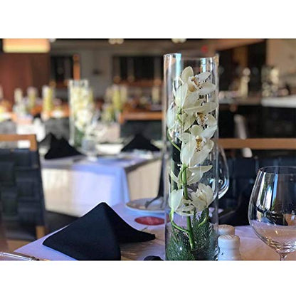 WGVI Quality Thick Weighted Tall Clear Cylinder Glass Vases, 4" W x 14" H, Flower Arrangement Floating Candle Holders Wedding Centerpieces Floral Bouquet Container Home Accent Decor, 1 Piece - size: 4"x14"H