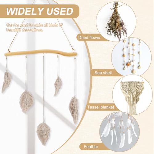 2 Pack 15" Natural Driftwood Wall Hooks, Farmhouse Jewelry Organizer | Set of 2 rustic hanging branch organizers, for necklaces bracelets earrings, wall decor for bedroom bathroom entryway