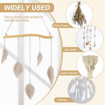 2 Pack 15" Natural Driftwood Wall Hooks, Farmhouse Jewelry Organizer | Set of 2 rustic hanging branch organizers, for necklaces bracelets earrings, wall decor for bedroom bathroom entryway
