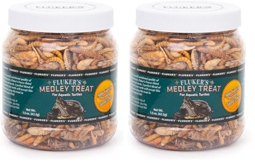 Fluker's Medley Treat for Aquatic Turtles,River Shrimp,Mealworms,and Crickets,1.5 oz,(Pack of 2) - size: 1.5 Ounce (Pack of 2)
