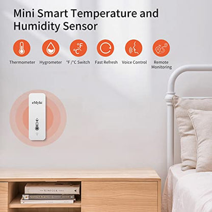 eMylo WiFi Hygrometer Indoor Thermometer Room Thermometer and Humidity Meter, Mini Humidity Gauge with Notification Alerts & Data Storage, Temperature Humidity Monitors for Home, Greenhouse, Baby Room